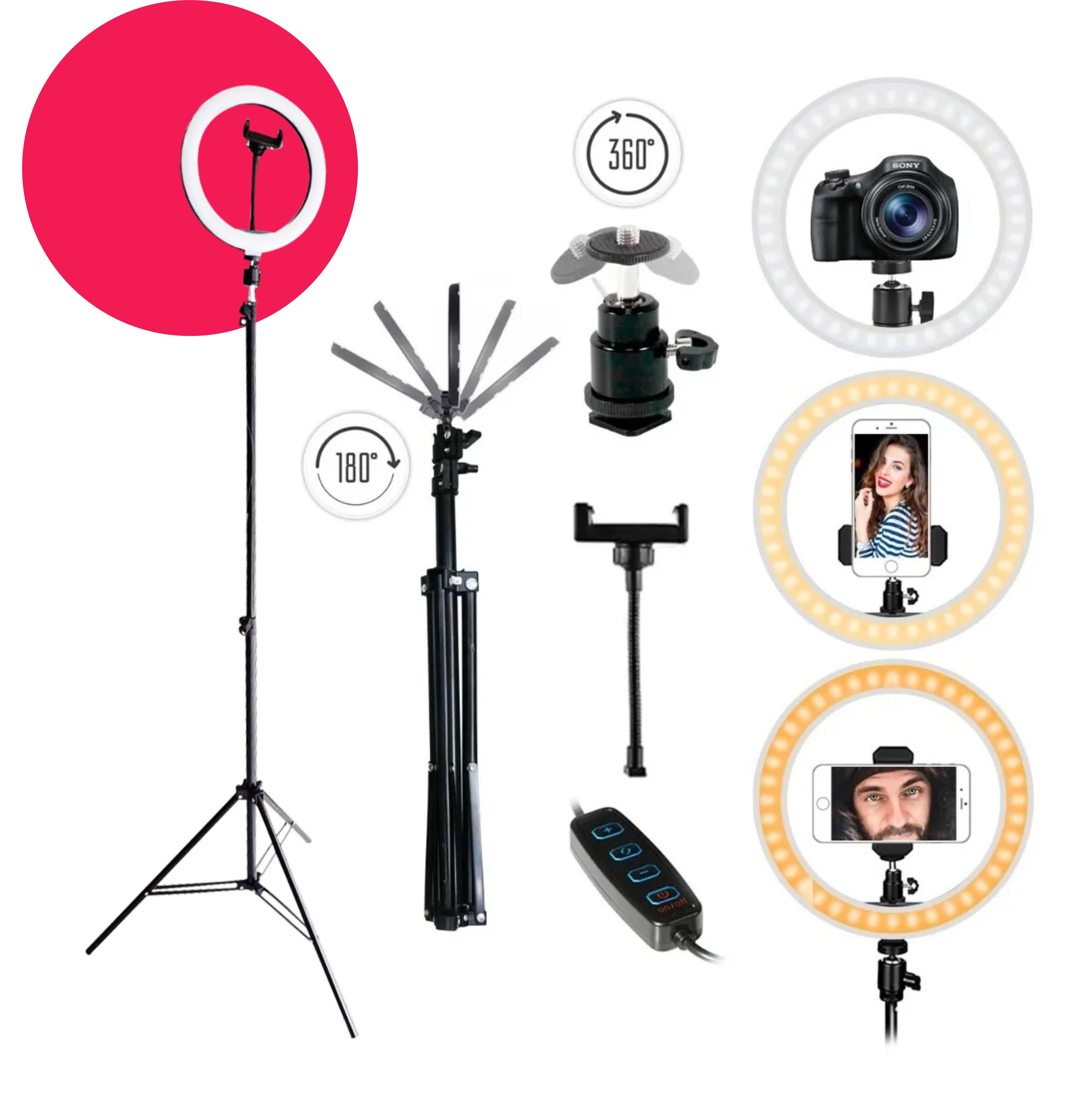 Miniatura 4 de Aro de Luz led 26cm + Tripode 2metros